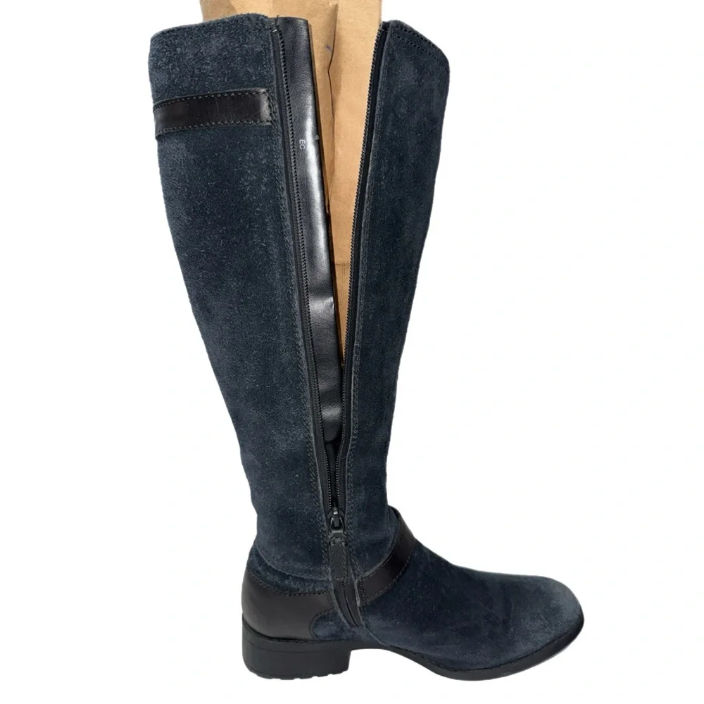 Cole Haan - Black Suede Waterproof Knee‑High Boots Buckle Detail - Size‎ 6.5